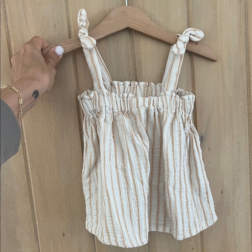 Striped Sleeveless Top with Knotted Straps